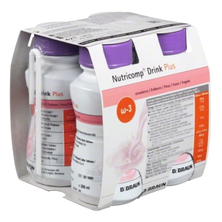 Nutricomp Drink Plus o smaku truskawki 4x200ml