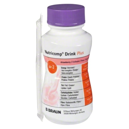 Nutricomp Drink Plus o smaku truskawki 4x200ml