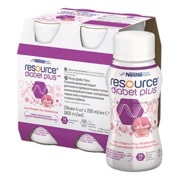 RESOURCE DIABET PLUS truskawka 4 x 200 ml
